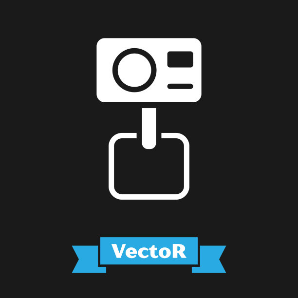 白色行动极端的相机图标孤立在黑色图片下载