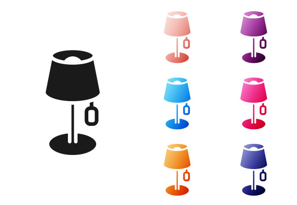 黑色落地灯图标隔离在白色背景图片下载