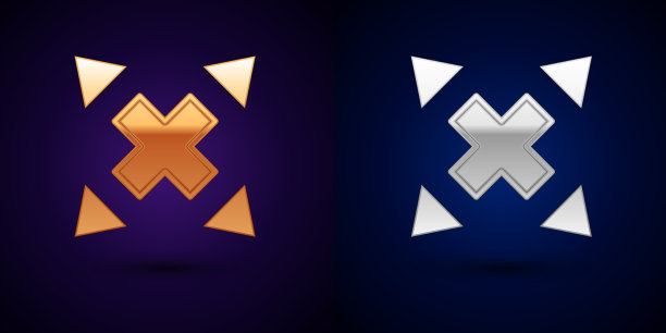 金银多种方向箭头图标图片下载