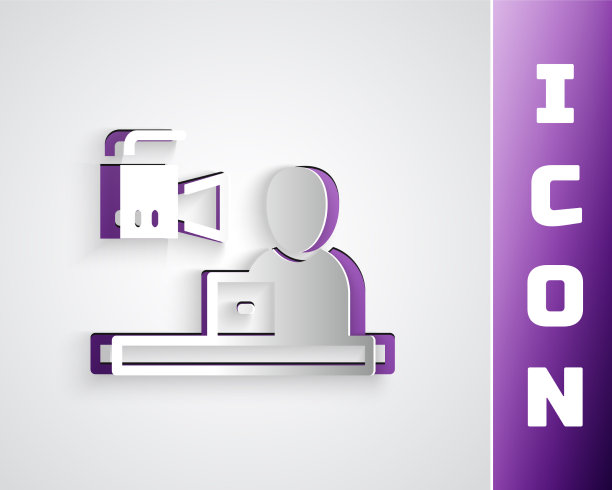 剪纸突发新闻图标孤立在灰色图片下载