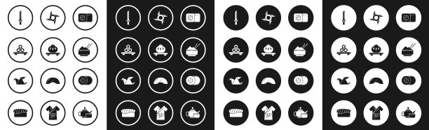 把寿司饺子放在日本菜板上图片下载