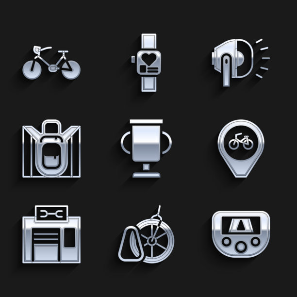 设有自行车、自行车停车GPS的奖杯图片下载