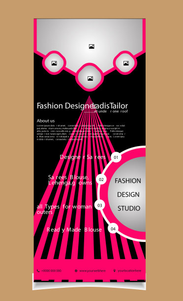 女士时尚裁缝卷横幅设计图片下载