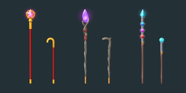 巫师的手杖和魔法杖图片下载