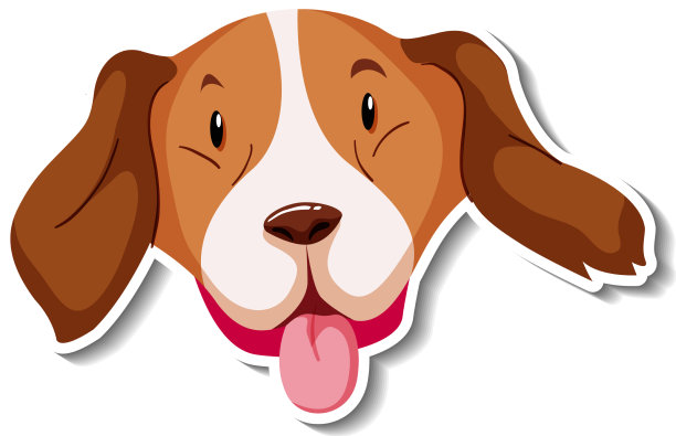 狗卡通人物贴纸模板图片下载