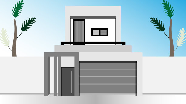 带栅栏门的房子图片下载