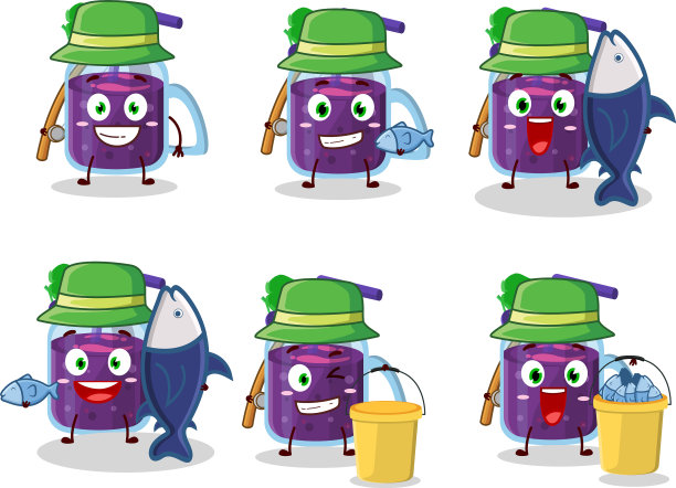 一个渔夫葡萄思慕雪卡通图片捕捉图片下载