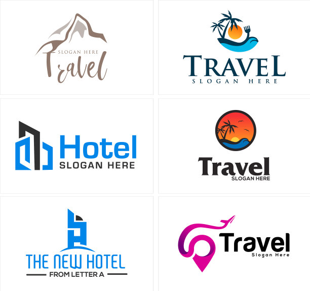 旅游酒店的海滩山探险标志图片下载