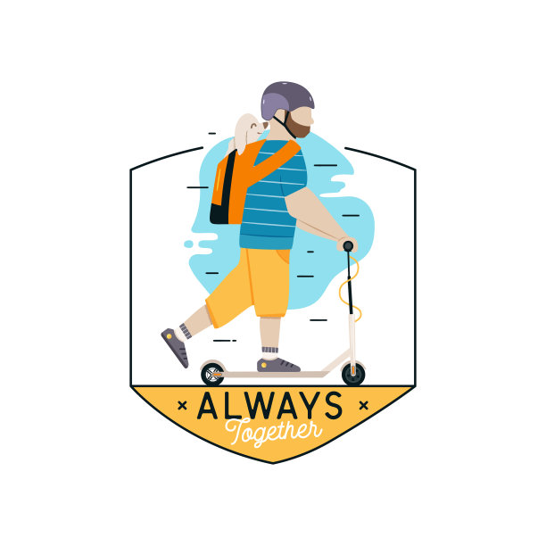 旅行与宠物概念标志设计图片下载