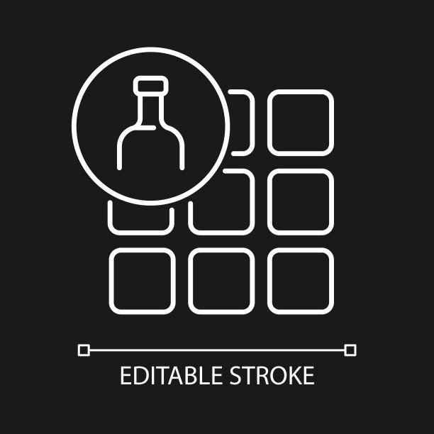 瓷砖从回收玻璃白色线性图标图片下载