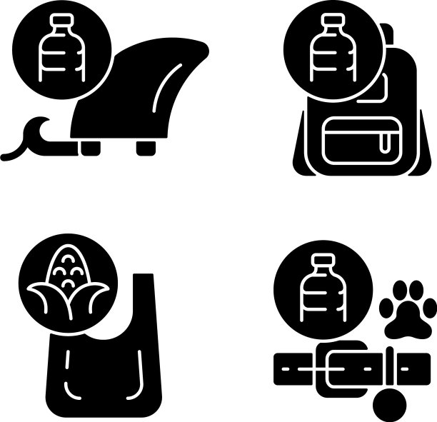 再生塑料黑色图标产品图片下载