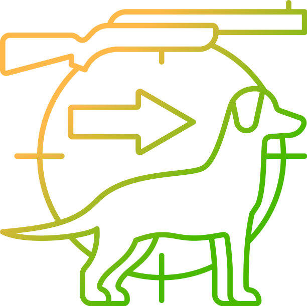 狗训练员梯度线性图标图片下载