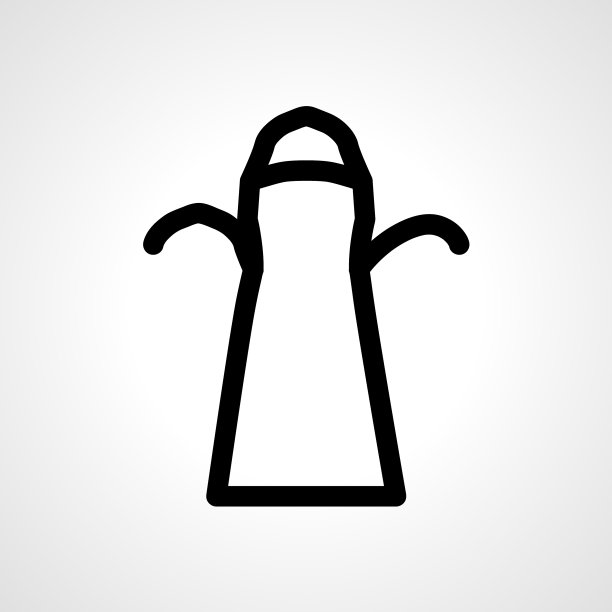 厨房围裙防护衣线图标图片下载