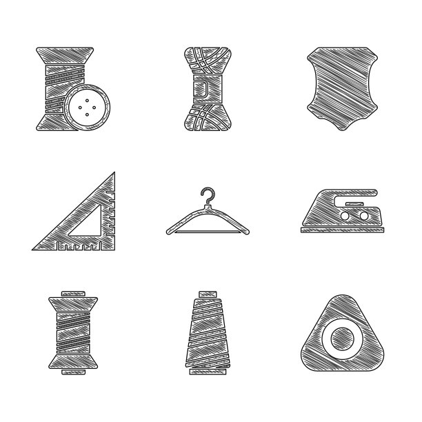 套衣架衣柜缝纫线粉笔图片下载