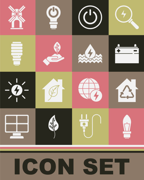 设置灯泡环保屋与回收车图片下载