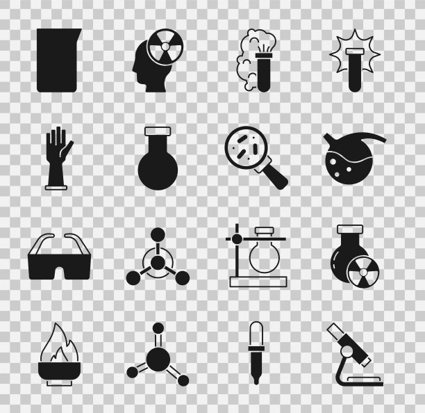 设置显微镜试管辐射和烧瓶图片下载