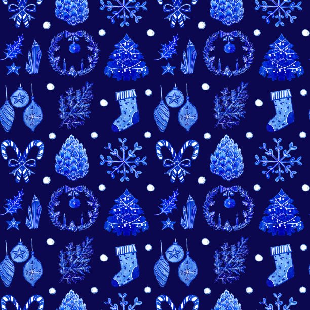 圣诞节无缝模式与新年装饰礼品纸图片下载