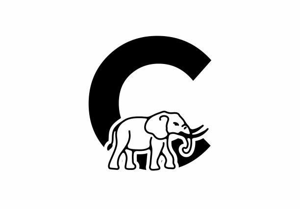 首字母c与象形线条艺术图片下载