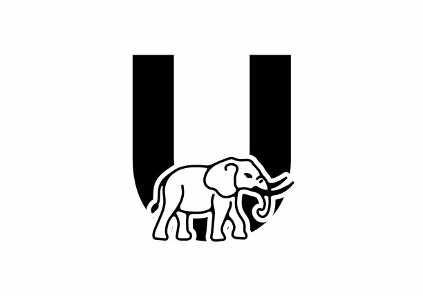 首字母u与象形线条艺术图片下载
