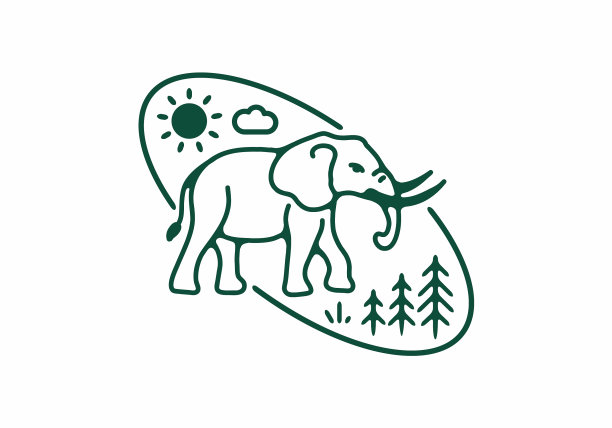 大象的线条艺术图片下载