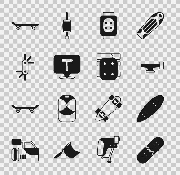 设破滑板甲板或长板图片下载