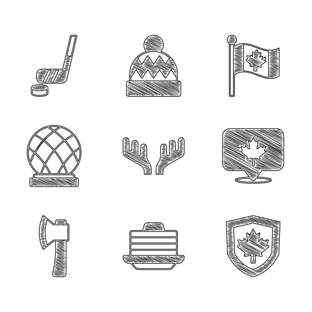 集鹿角叠煎饼加拿大国旗图片下载