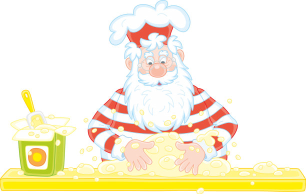 圣诞老人揉面团做馅饼图片下载