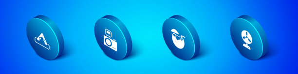 集等距旅游帐篷椰子鸡尾酒图片下载