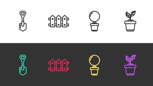 设线铲园栅栏木花中图片下载