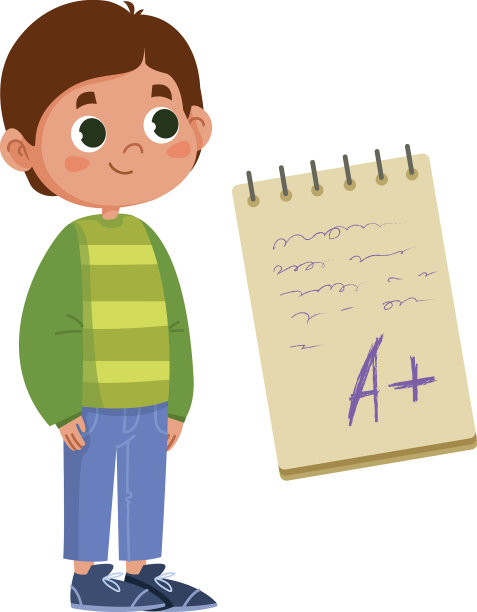 一名男生为考试取得好成绩而高兴图片下载