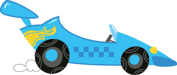 现代卡通赛车蓝色汽车汽车孩子有趣图片下载