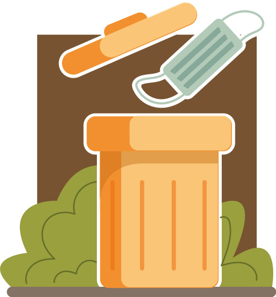 医用防护口罩是黄色垃圾图片下载