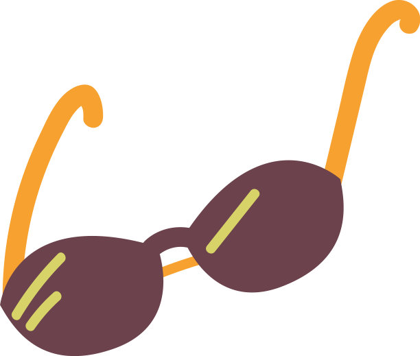 太阳镜平图标搞笑的白色背景图片下载