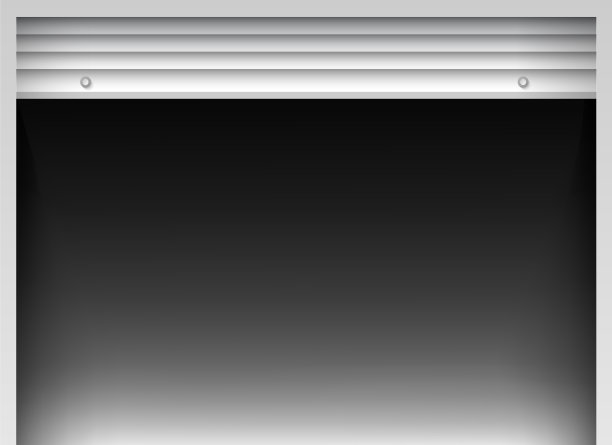 白色的卷帘门打开，后面是黑暗图片下载