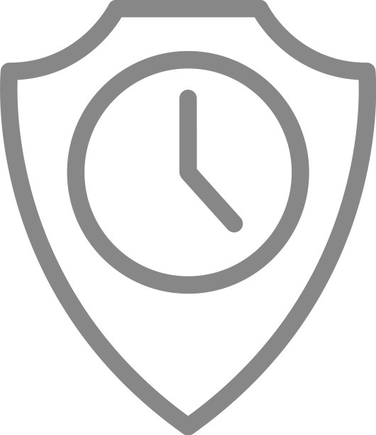 带时钟线的防护盾牌图标图片下载