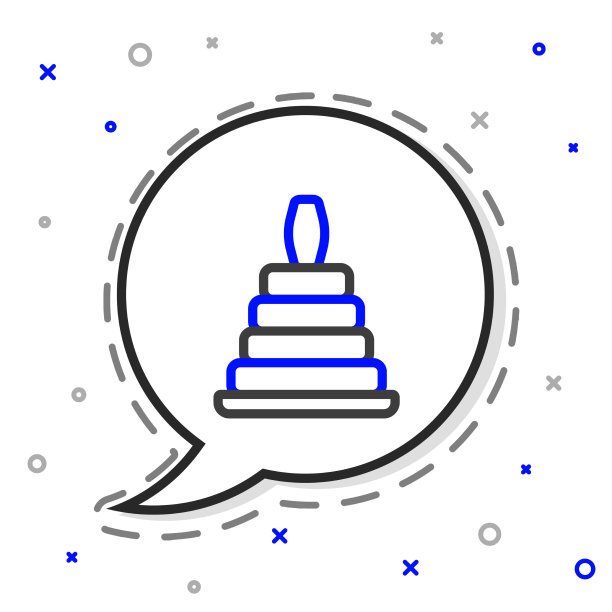 线金字塔玩具图标孤立在白色背景图片下载