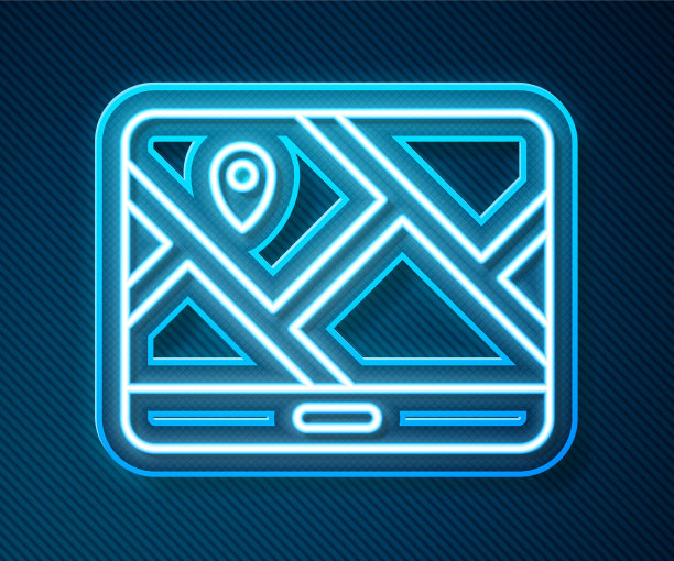 城市地图的霓虹灯线信息图图片下载