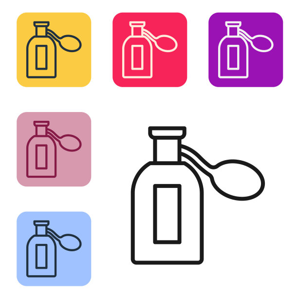 黑色线香水图标孤立在白色图片下载