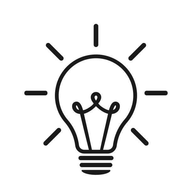 标志模板，灯图标。平面风格的插图。图片下载