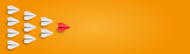 商业和领导理念。空白背景上的个人领导飞机横幅。向量图片下载