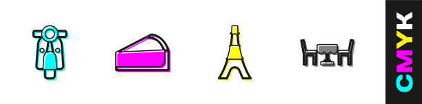 摩托车，樱桃，芝士蛋糕，埃菲尔铁塔图片下载