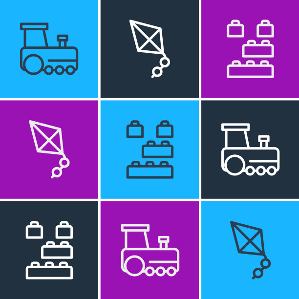 套线玩具火车积木风筝图片下载