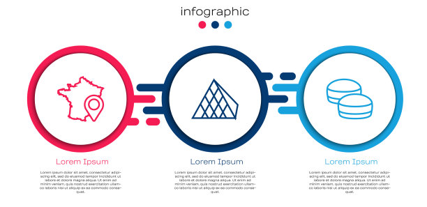法国卢浮宫和玻璃金字塔的直线地图图片下载