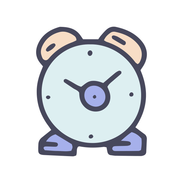 闹钟彩色涂鸦简单图标图片下载