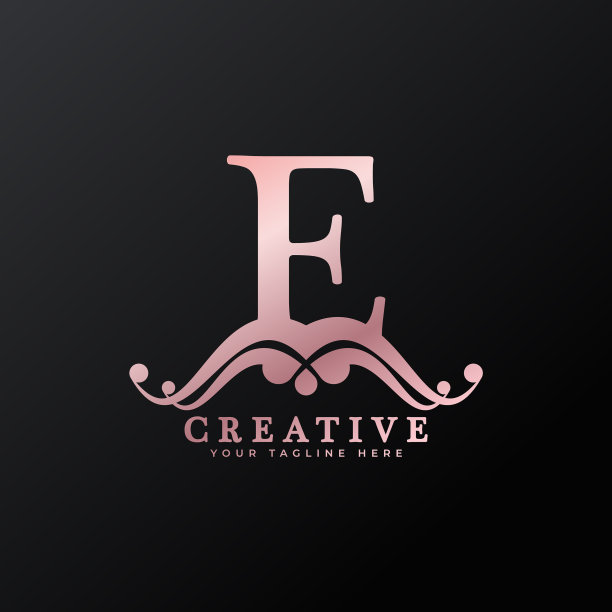 豪华标志的首字母e餐厅图片下载