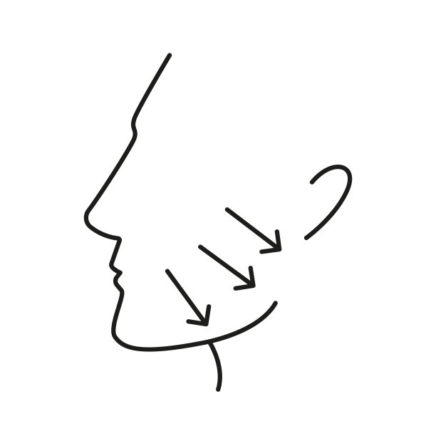 整形手术。女人脸向量插图和图标。下巴或下巴图片下载