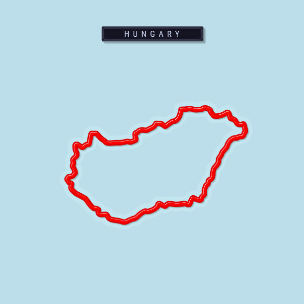 匈牙利大胆的轮廓地图。矢量图图片下载