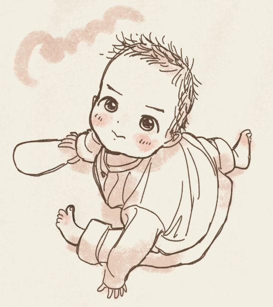 一个为了防止摔倒而把脚前后移动的婴儿。图片下载