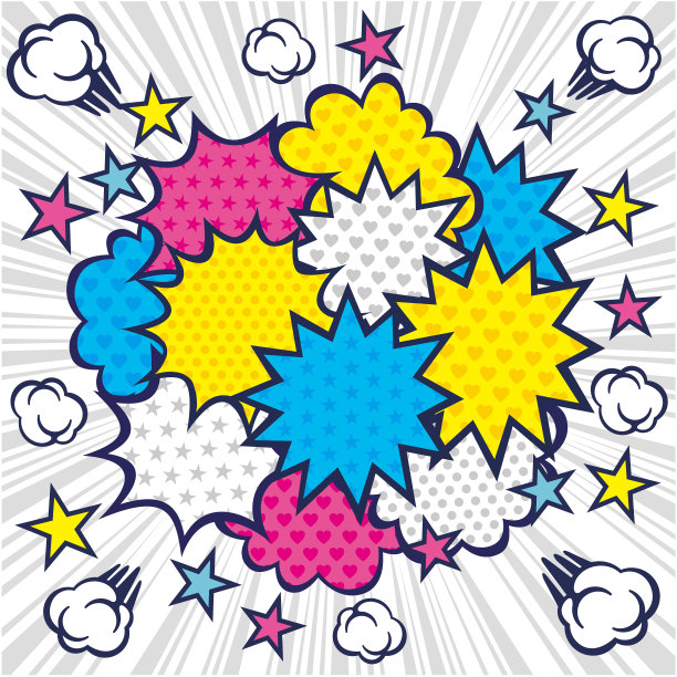 美国漫画风格的气球材料图片下载