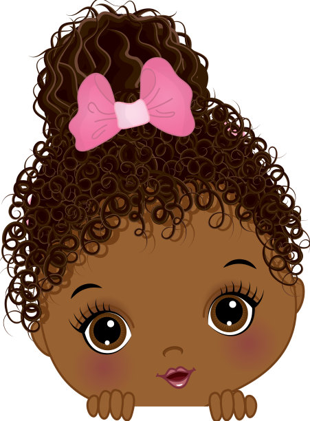 可爱的非裔美国小女孩在玩躲猫猫图片下载